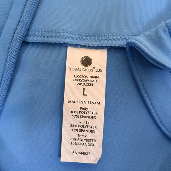 YOGALICIOUS Womens L Lux Crosstrain Half Zip Jacket in Marina Blue NEW - Picture 9 of 11